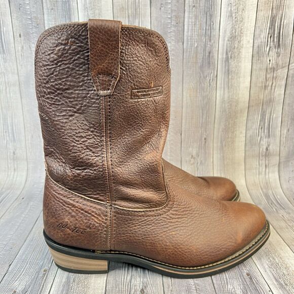 AdTec Men's Classic Western Boot 11.5 US Ranch Wellington Brown Leather 1552 - Picture 2 of 12